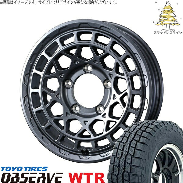 トーヨータイヤ オブザーブ W/T-R 185/85R16 ＋ マッドヴァンスX タイプM マットガンメタ 16インチ 5.5J +22 5H139.7P スタッドレス・ホイール4本セット。1枚目。