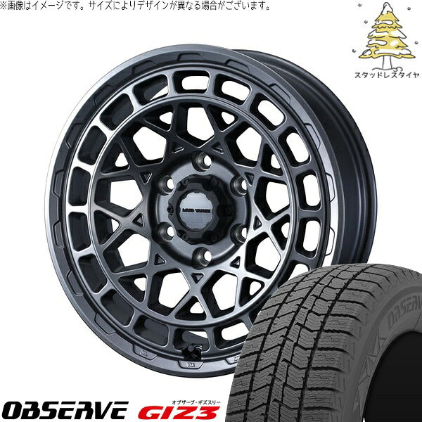 トーヨータイヤ オブザーブ GIZ3 165/55R15 ＋ マッドヴァンスX タイプM マットガンメタ 15インチ 4.5J +45 4H100P スタッドレス・ホイール4本セット。1枚目。