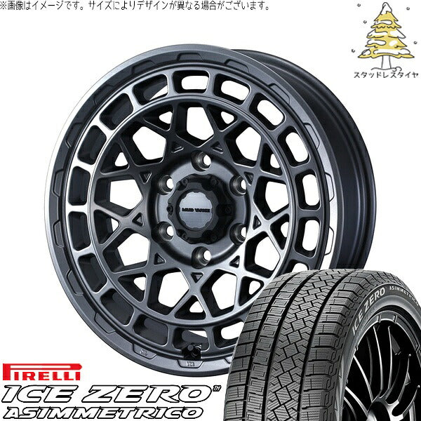 ピレリ アイスゼロアシンメトリコ 225/65R17 ＋ マッドヴァンスX タイプM マットガンメタ 17インチ 7J +38 5H114.3P スタッドレス・ホイール4本セット。1枚目。