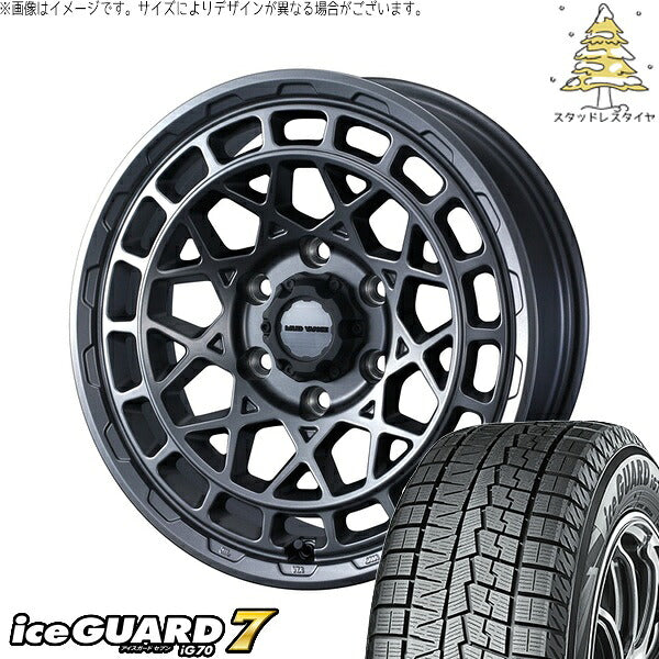 ヨコハマタイヤ アイスガードセブン IG70 225/60R17 ＋ マッドヴァンスX タイプM マットガンメタ 17インチ 7J +38 5H114.3P スタッドレス・ホイール4本セット。1枚目。