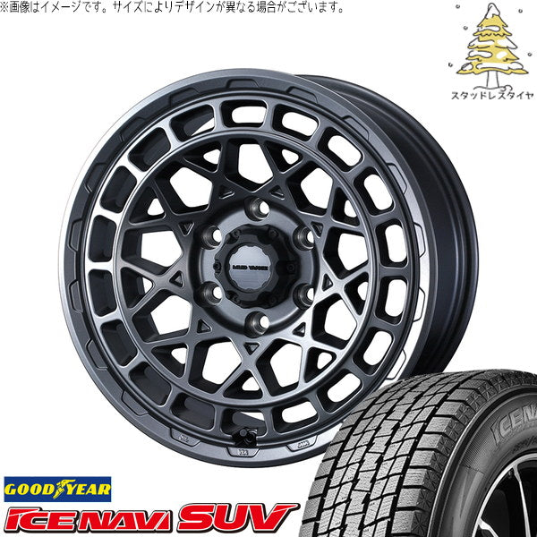 グッドイヤー アイスナビ SUV 215/70R16 ＋ マッドヴァンスX タイプM マットガンメタ 16インチ 6.5J +38 6H139.7P スタッドレス・ホイール4本セット。1枚目。