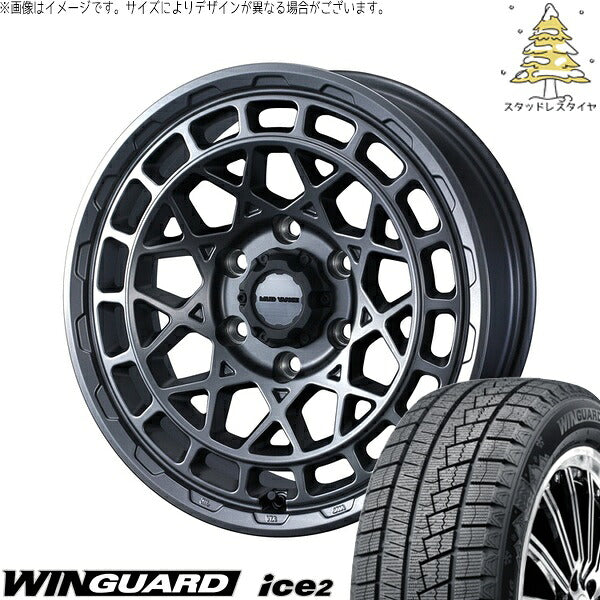 ネクセン ウィンガード アイス2 215/60R17 ＋ マッドヴァンスX タイプM マットガンメタ 17インチ 7J +38 5H114.3P スタッドレス・ホイール4本セット。1枚目。