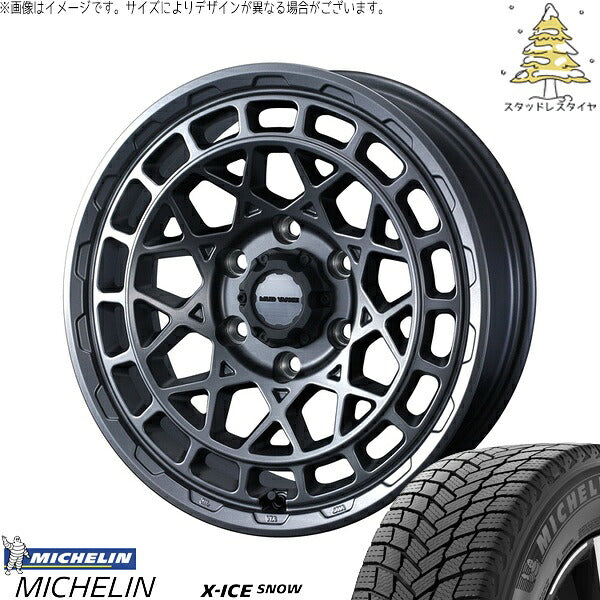 ミシュラン エックスアイス スノー 215/65R16 ＋ マッドヴァンスX タイプM マットガンメタ 16インチ 6.5J +38 6H139.7P スタッドレス・ホイール4本セット。1枚目。