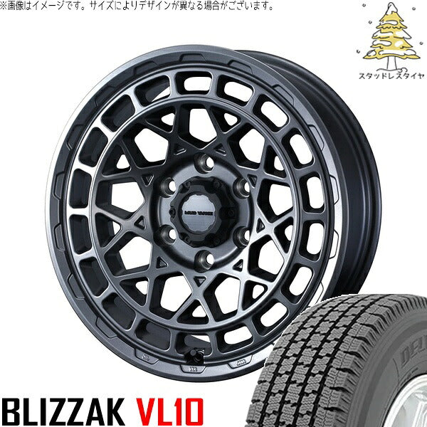 ブリヂストン ブリザック VL10 145/80R12 ＋ マッドヴァンスX タイプM マットガンメタ 12インチ 4J +40 4H100P スタッドレス・ホイール4本セット。1枚目。