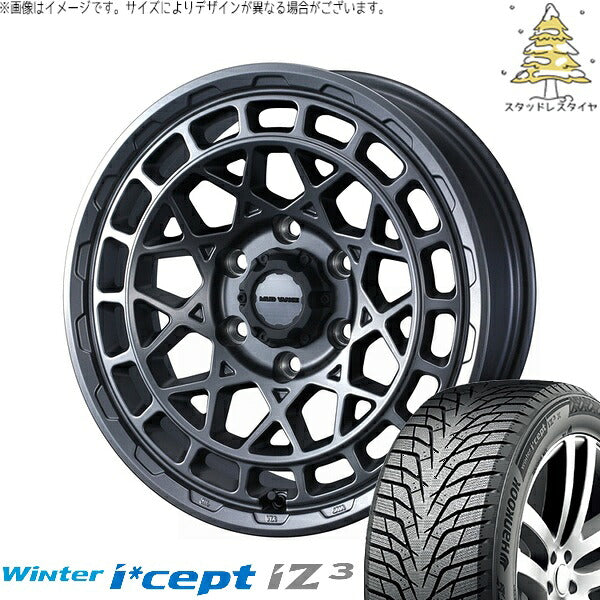 ハンコック ウィンターアイセプト IZ3X W636A 225/55R18 ＋ マッドヴァンスX タイプM マットガンメタ 18インチ 7.5J +35 5H114.3P スタッドレス・ホイール4本セット。1枚目。