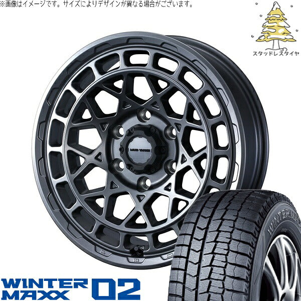 ダンロップ ウィンターマックス02 235/50R18 ＋ マッドヴァンスX タイプM マットガンメタ 18インチ 7.5J +35 5H114.3P スタッドレス・ホイール4本セット。1枚目。