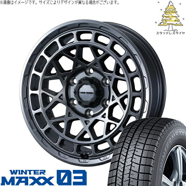 ダンロップ ウィンターマックス03 225/40R18 ＋ マッドヴァンスX タイプM マットガンメタ 18インチ 7.5J +35 5H114.3P スタッドレス・ホイール4本セット。1枚目。