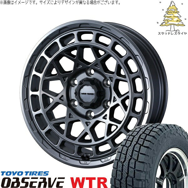 トーヨータイヤ オブザーブ W/T-R 215/65R16 ＋ マッドヴァンスX タイプM マットガンメタ 16インチ 6.5J +38 6H139.7P スタッドレス・ホイール4本セット。1枚目。