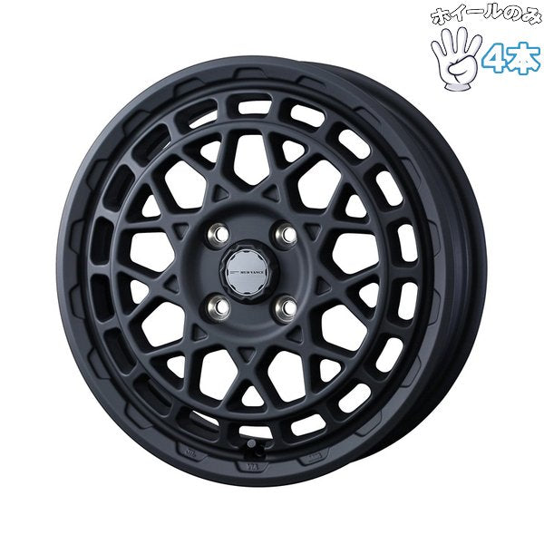 12インチ アルミホイール 4穴100 | ウェッズ マッドヴァンスX タイプM フルマットブラック 4.00BB 4本
