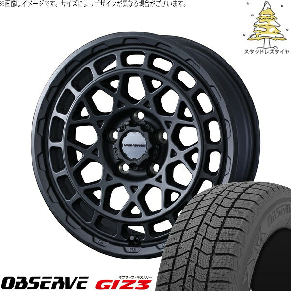 トーヨータイヤ オブザーブ GIZ3 235/50R18 ＋ マッドヴァンスX タイプM フルマットブラック 18インチ 7.5J +35 5H114.3P スタッドレス・ホイール4本セット。1枚目。