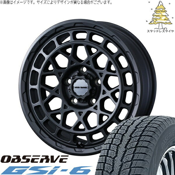 トーヨータイヤ オブザーブ Gsi-6 225/55R18 ＋ マッドヴァンスX タイプM フルマットブラック 18インチ 7.5J +35 5H114.3P スタッドレス・ホイール4本セット。1枚目。