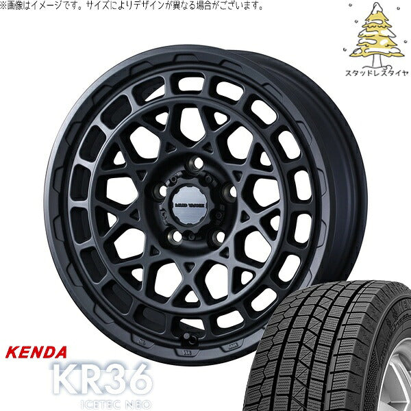 ケンダ アイステックネオ KR36 215/45R17 ＋ マッドヴァンスX タイプM フルマットブラック 17インチ 7J +38 5H114.3P スタッドレス・ホイール4本セット。1枚目。