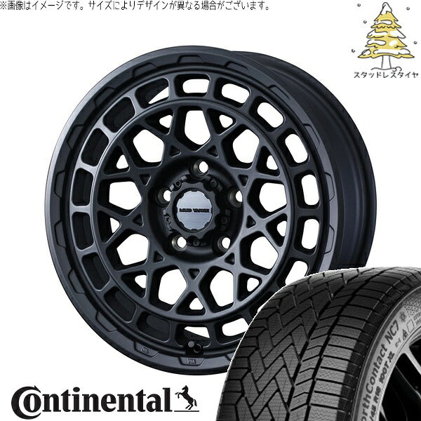 コンチネンタル ノースコンタクト NC7 225/50R18 ＋ マッドヴァンスX タイプM フルマットブラック 18インチ 7.5J +35 5H114.3P スタッドレス・ホイール4本セット。1枚目。