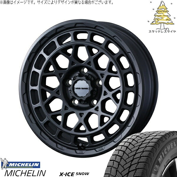 ミシュラン エックスアイス スノー 235/50R18 ＋ マッドヴァンスX タイプM フルマットブラック 18インチ 7.5J +35 5H114.3P スタッドレス・ホイール4本セット。1枚目。