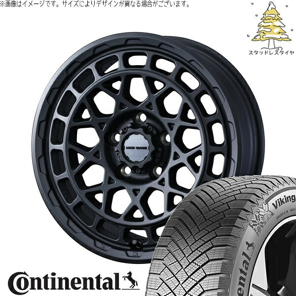 コンチネンタル バイキングコンタクト8 235/55R18 ＋ マッドヴァンスX タイプM フルマットブラック 18インチ 7.5J +35 5H114.3P スタッドレス・ホイール4本セット。1枚目。
