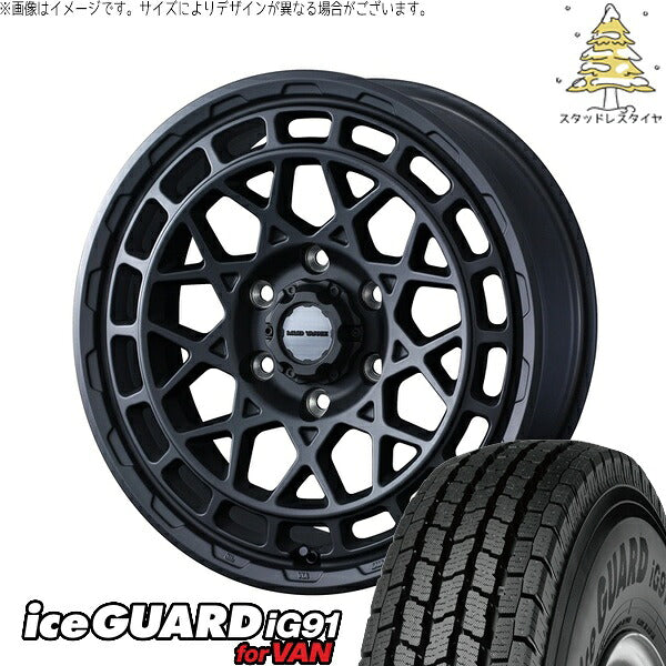 ヨコハマタイヤ アイスガード91 IG91 225/75R16 ＋ マッドヴァンスX タイプM フルマットブラック 16インチ 6J -5 5H139.7P スタッドレス・ホイール4本セット。1枚目。