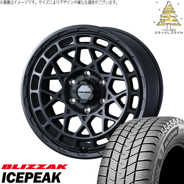 ブリヂストン ブリザック ICEPEAK 215/65R16 ＋ マッドヴァンスX タイプM フルマットブラック 16インチ 6.5J +38 6H139.7P スタッドレス・ホイール4本セット。1枚目。