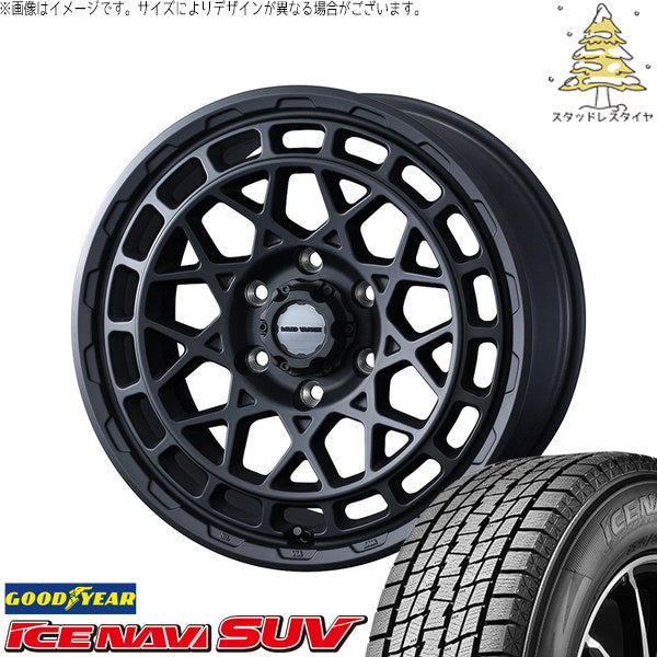 グッドイヤー アイスナビ SUV 215/65R16 ＋ マッドヴァンスX タイプM フルマットブラック 16インチ 6.5J +38 6H139.7P スタッドレス・ホイール4本セット。1枚目。