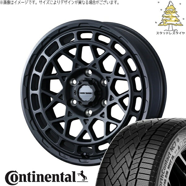 コンチネンタル ノースコンタクト NC7 215/65R16 ＋ マッドヴァンスX タイプM フルマットブラック 16インチ 6.5J +38 6H139.7P スタッドレス・ホイール4本セット。1枚目。