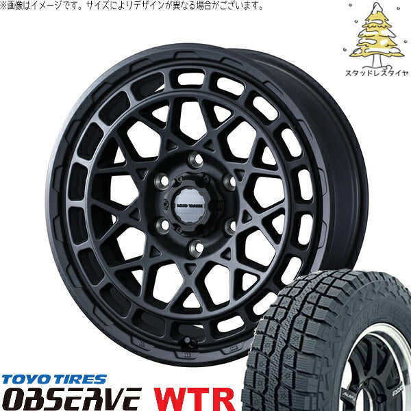 トーヨータイヤ オブザーブ W/T-R 225/70R16 ＋ マッドヴァンスX タイプM フルマットブラック 16インチ 5.5J +22 5H139.7P スタッドレス・ホイール4本セット。1枚目。