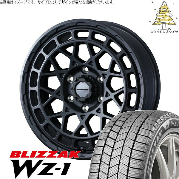 ブリヂストン ブリザック WZ-1 215/70R16 ＋ マッドヴァンスX タイプM フルマットブラック 16インチ 6J -5 5H139.7P スタッドレス・ホイール4本セット。1枚目。