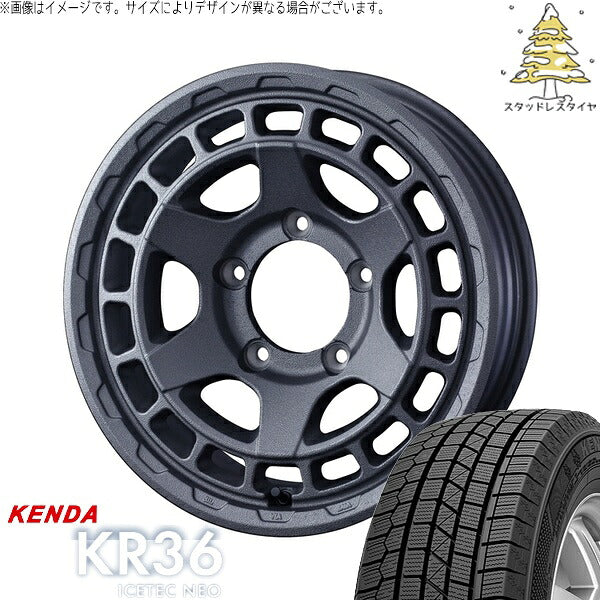 ケンダ アイステックネオ KR36 215/70R16 ＋ マッドヴァンスX タイプS フリントグレー 16インチ 6J -5 5H139.7P スタッドレス・ホイール4本セット。1枚目。