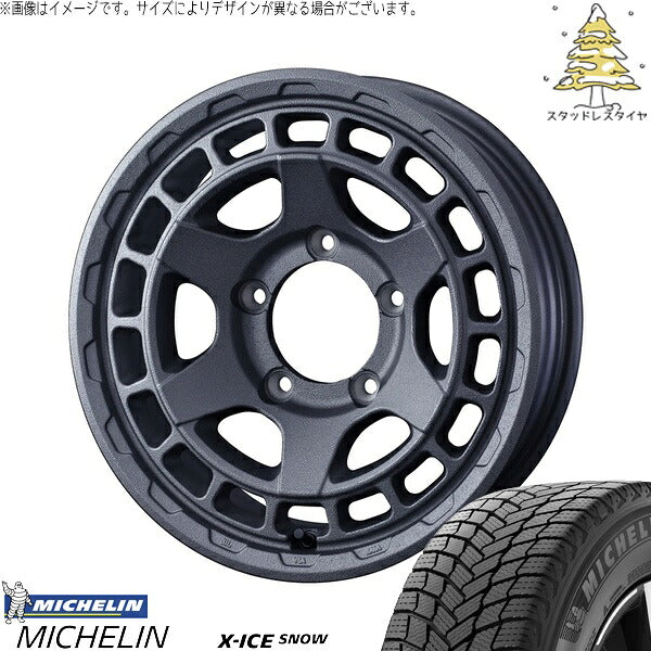 ミシュラン エックスアイス スノー 215/70R16 ＋ マッドヴァンスX タイプS フリントグレー 16インチ 5.5J +22 5H139.7P スタッドレス・ホイール4本セット。1枚目。
