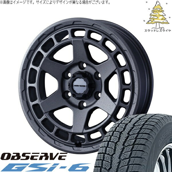 トーヨータイヤ オブザーブ Gsi-6 225/70R16 ＋ マッドヴァンスX タイプS フリントグレー 16インチ 7J +35 5H114.3P スタッドレス・ホイール4本セット。1枚目。