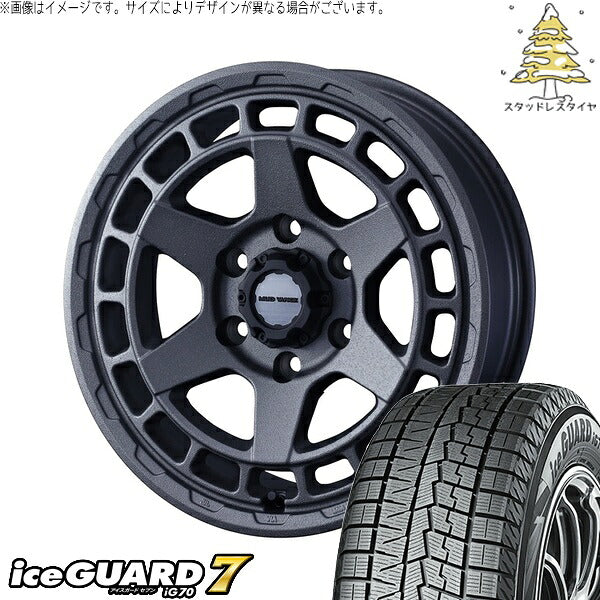 ヨコハマタイヤ アイスガードセブン IG70 215/50R17 ＋ マッドヴァンスX タイプS フリントグレー 17インチ 7J +38 5H114.3P スタッドレス・ホイール4本セット。1枚目。