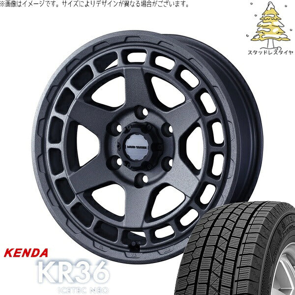 ケンダ アイステックネオ KR36 215/70R16 ＋ マッドヴァンスX タイプS フリントグレー 16インチ 6.5J +38 6H139.7P スタッドレス・ホイール4本セット。1枚目。