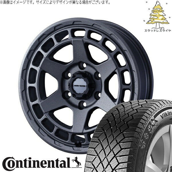 コンチネンタル バイキングコンタクト7 205/55R17 ＋ マッドヴァンスX タイプS フリントグレー 17インチ 7J +38 5H114.3P スタッドレス・ホイール4本セット。1枚目。