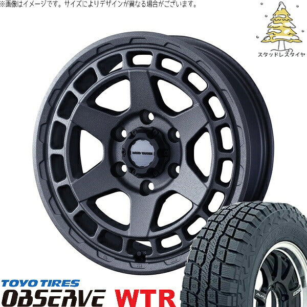 トーヨータイヤ オブザーブ W/T-R 215/65R16 ＋ マッドヴァンスX タイプS フリントグレー 16インチ 7J +35 5H114.3P スタッドレス・ホイール4本セット。1枚目。