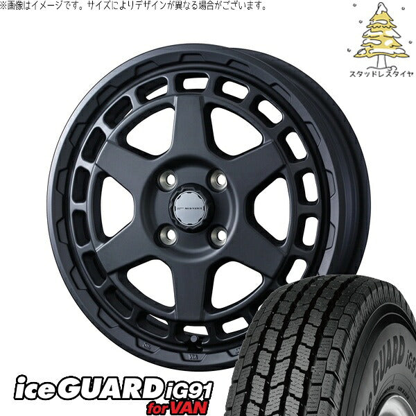 ヨコハマタイヤ アイスガード91 IG91 155/80R14 ＋ マッドヴァンスX タイプS フルマットブラック 14インチ 5J +30 4H100P スタッドレス・ホイール4本セット。1枚目。