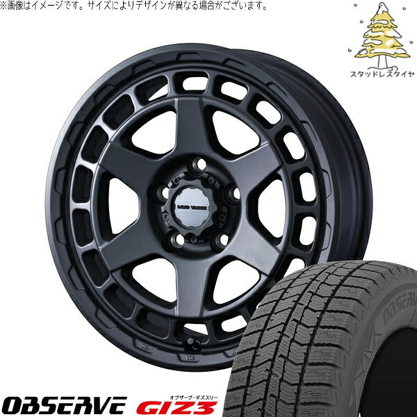 トーヨータイヤ オブザーブ GIZ3 225/45R17 ＋ マッドヴァンスX タイプS フルマットブラック 17インチ 7J +38 5H114.3P スタッドレス・ホイール4本セット。1枚目。