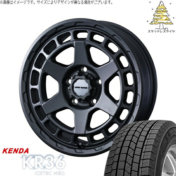 ケンダ アイステックネオ KR36 215/45R17 ＋ マッドヴァンスX タイプS フルマットブラック 17インチ 7J +38 5H114.3P スタッドレス・ホイール4本セット。1枚目。