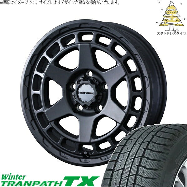トーヨータイヤ ウィンタートランパス TX 205/55R17 ＋ マッドヴァンスX タイプS フルマットブラック 17インチ 7J +38 5H114.3P スタッドレス・ホイール4本セット。1枚目。