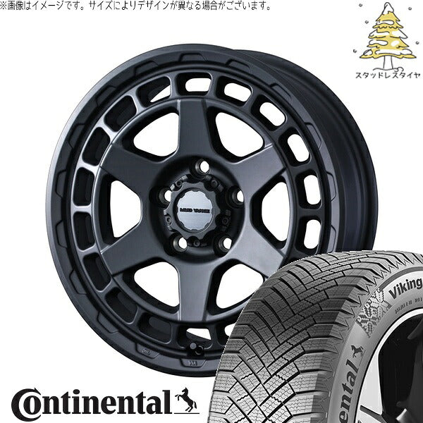 コンチネンタル バイキングコンタクト8 235/65R17 ＋ マッドヴァンスX タイプS フルマットブラック 17インチ 7J +38 5H114.3P スタッドレス・ホイール4本セット。1枚目。