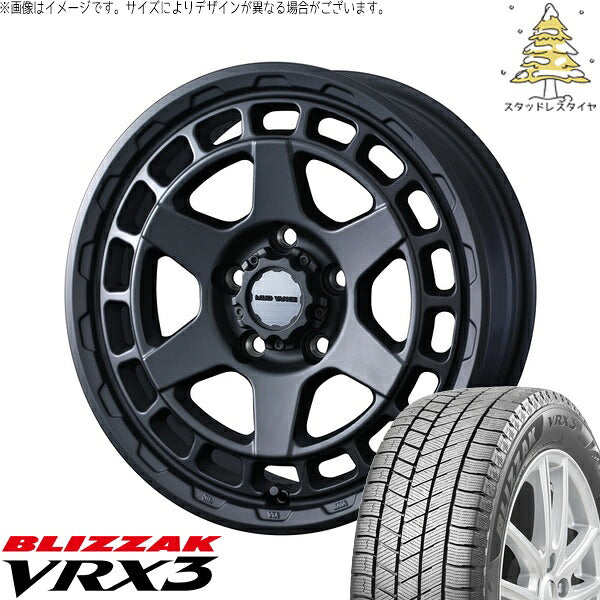 ブリヂストン ブリザック VRX3 215/60R17 ＋ マッドヴァンスX タイプS フルマットブラック 17インチ 7J +38 5H114.3P スタッドレス・ホイール4本セット。1枚目。