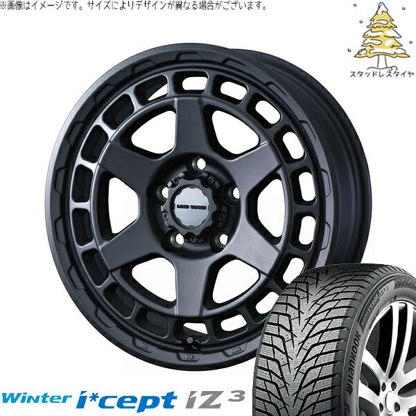 ハンコック ウィンターアイセプト IZ3 W636 215/65R16 ＋ マッドヴァンスX タイプS フルマットブラック 16インチ 7J +35 5H114.3P スタッドレス・ホイール4本セット。1枚目。