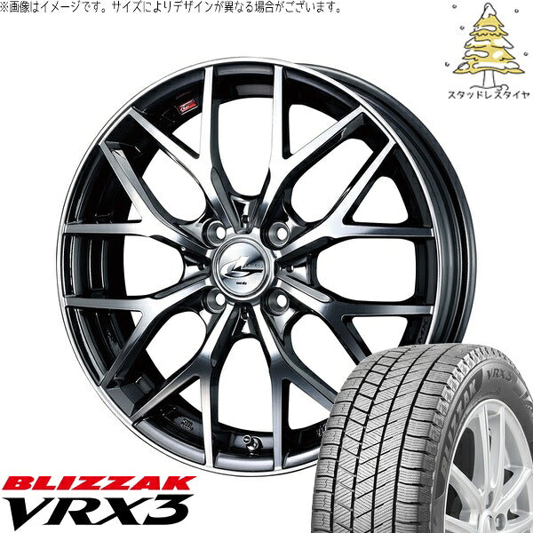 ブリヂストン ブリザック VRX3 175/60R16 ＋ レオニス MX ブラックメタルコート/ミラーカット 16インチ 5J +45 4H100P スタッドレス・ホイール4本セット。1枚目。