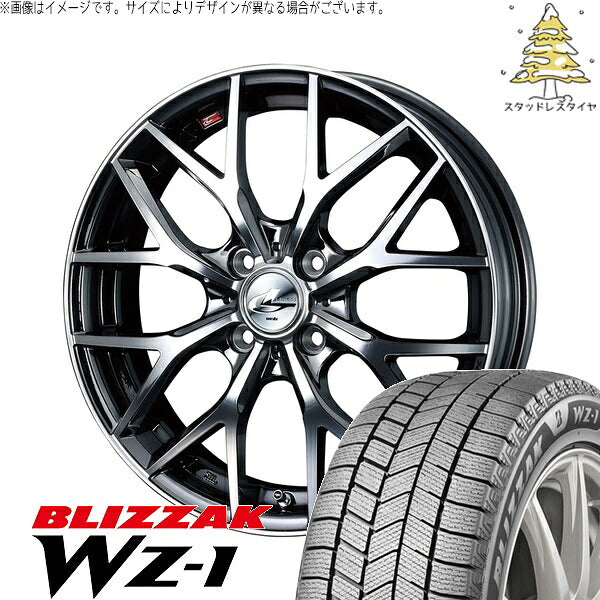 ブリヂストン ブリザック WZ-1 175/60R16 ＋ レオニス MX ブラックメタルコート/ミラーカット 16インチ 6J +42 4H100P スタッドレス・ホイール4本セット。1枚目。