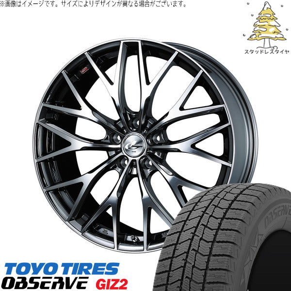 トーヨータイヤ OBSERVE 215/45R17 ＋ レオニス MX ブラックメタルコート/ミラーカット 17インチ 7J +53 5H114.3P スタッドレス・ホイール4本セット。1枚目。
