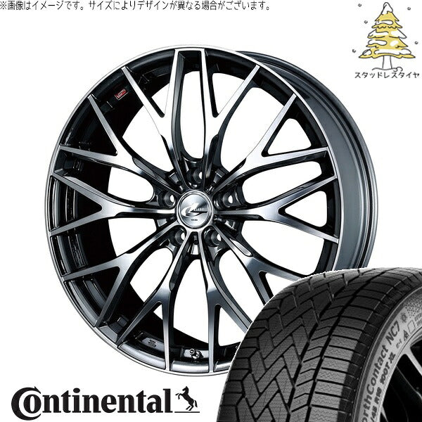 コンチネンタル ノースコンタクト NC7 225/60R18 ＋ レオニス MX ブラックメタルコート/ミラーカット 18インチ 7J +53 5H114.3P スタッドレス・ホイール4本セット。1枚目。