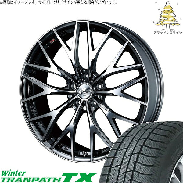 トーヨータイヤ ウィンタートランパス TX 215/50R17 ＋ レオニス MX ブラックメタルコート/ミラーカット 17インチ 7J +47 5H100P スタッドレス・ホイール4本セット。1枚目。