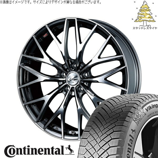 コンチネンタル バイキングコンタクト8 205/45R17 ＋ レオニス MX ブラックメタルコート/ミラーカット 17インチ 7J +53 5H114.3P スタッドレス・ホイール4本セット。1枚目。
