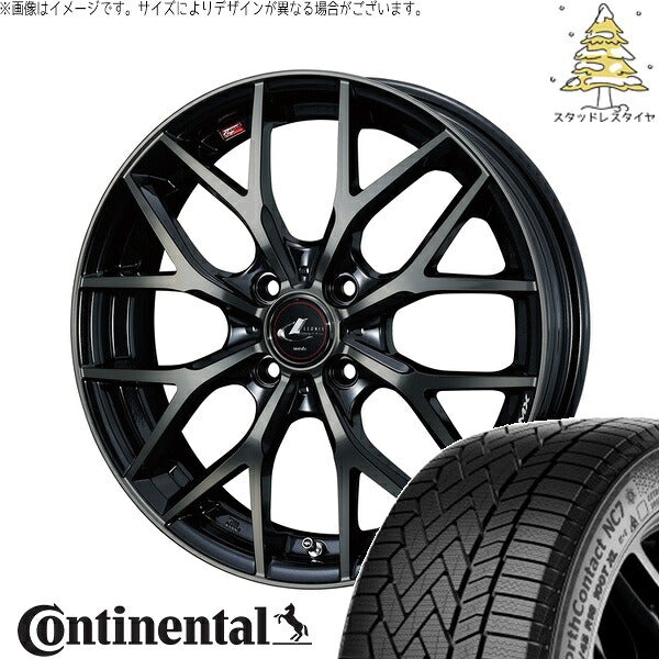 コンチネンタル ノースコンタクト NC7 185/65R15 ＋ レオニス MX パールブラックミラーカット/チタントップ 15インチ 5.5J +43 4H100P スタッドレス・ホイール4本セット。1枚目。