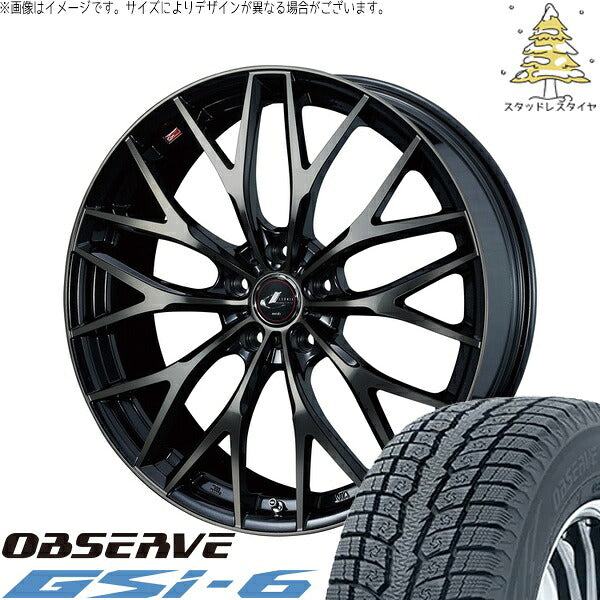 トーヨータイヤ オブザーブ Gsi-6 235/60R18 ＋ レオニス MX パールブラックミラーカット/チタントップ 18インチ 8J +42 5H114.3P スタッドレス・ホイール4本セット。1枚目。