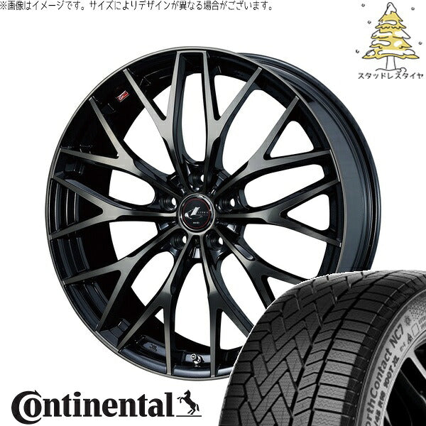 コンチネンタル ノースコンタクト NC7 215/50R17 ＋ レオニス MX パールブラックミラーカット/チタントップ 17インチ 7J +47 5H100P スタッドレス・ホイール4本セット。1枚目。