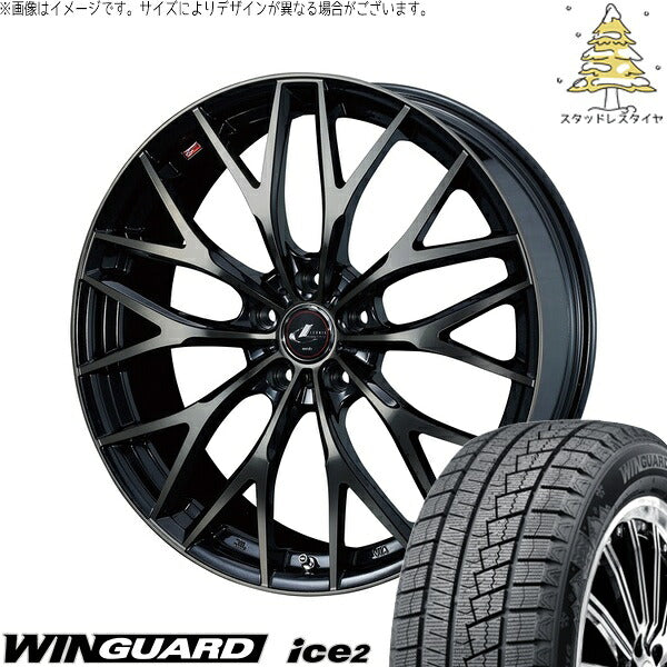 ネクセン ウィンガード アイス2 215/45R17 ＋ レオニス MX パールブラックミラーカット/チタントップ 17インチ 7J +42 5H114.3P スタッドレス・ホイール4本セット。1枚目。