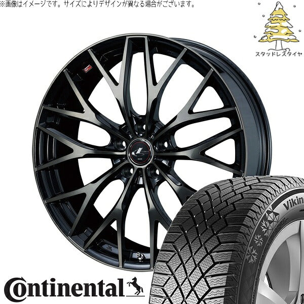 コンチネンタル バイキングコンタクト7 205/55R17 ＋ レオニス MX パールブラックミラーカット/チタントップ 17インチ 7J +47 5H114.3P スタッドレス・ホイール4本セット。1枚目。